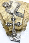 Boho Large chunky Statement Cross Necklace