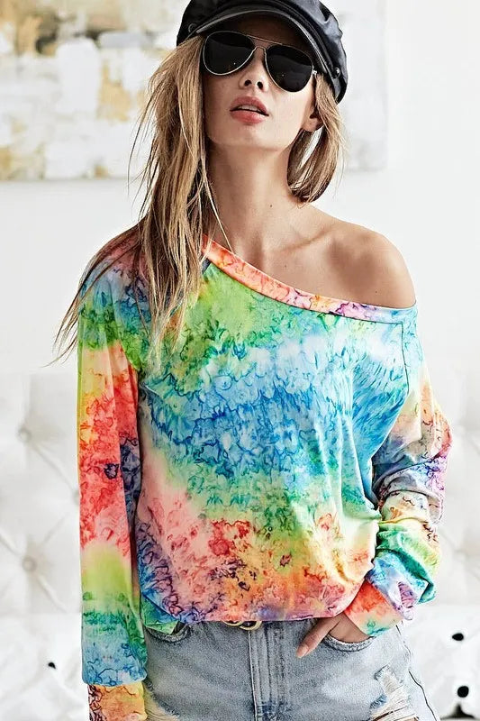 BiBi Tie Dye Soft Knit Jersey T-Shirt