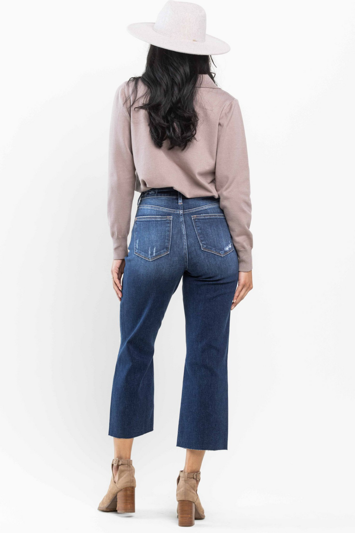 Judy Blue High Waist Destroy Crop Wide Leg
