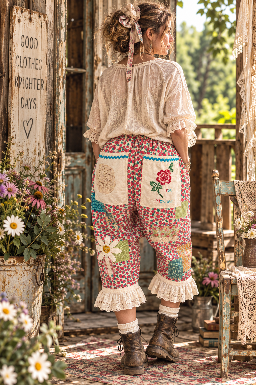 Berry Blessed Farm-Girl Harem pants
