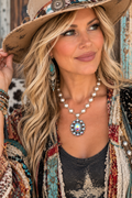 Boho Pearl Crystal Statement Necklace